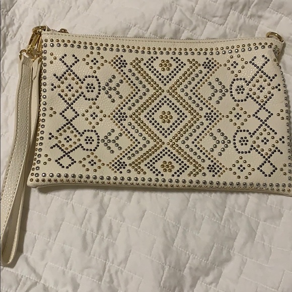 (NWOT) Embellished Faux Leather Clutch/Purse - Picture 1 of 6